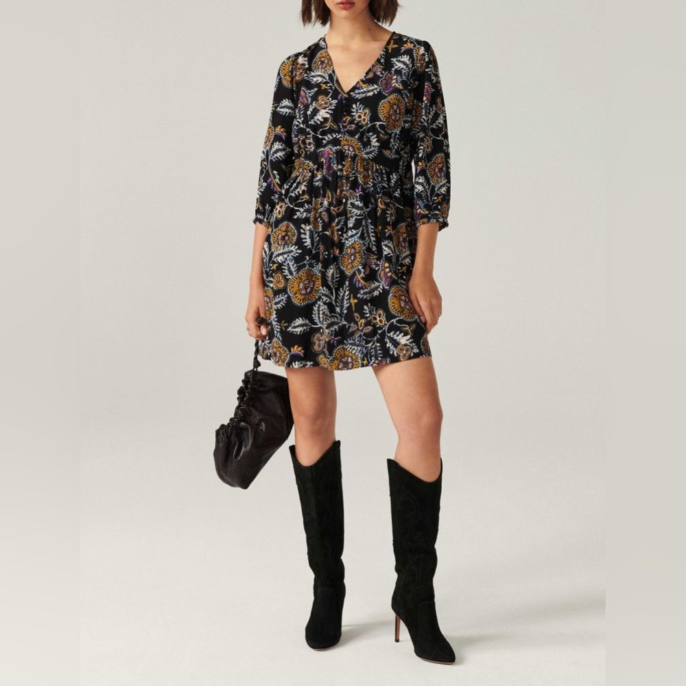 ba&sh floral mini dress size medium